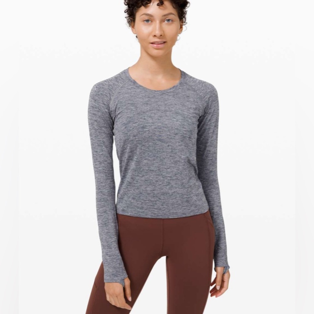 Lululemon-Swiftly Tech Long Sleeve 2.0 *Race Length-True Navy/White-NWT